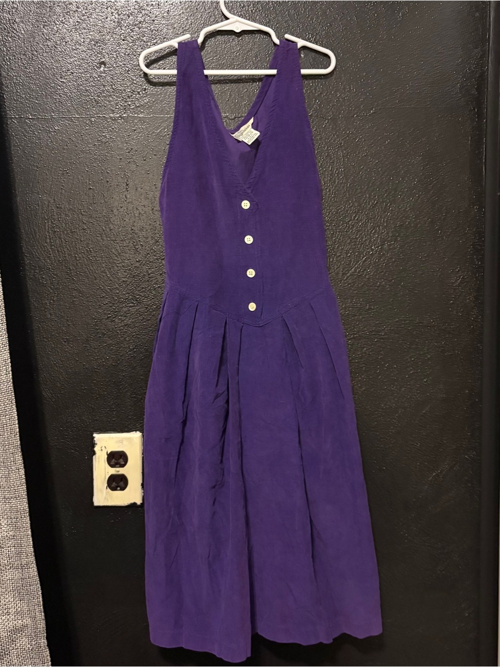 Vintage Boston Traders girls jumper Purple Button Front Dress Size 10 corduuroy